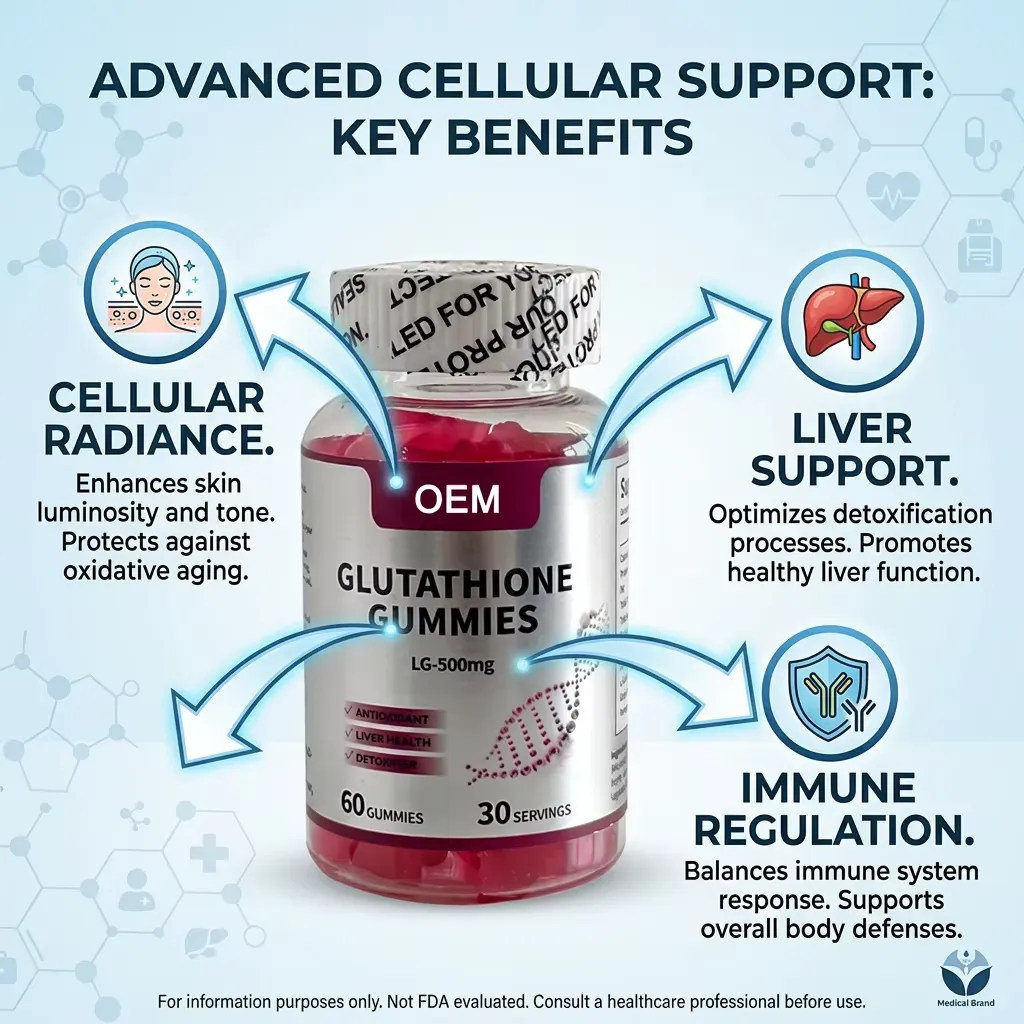 Glutathione Supplement Gummies for Radiant Skin ODM Factory