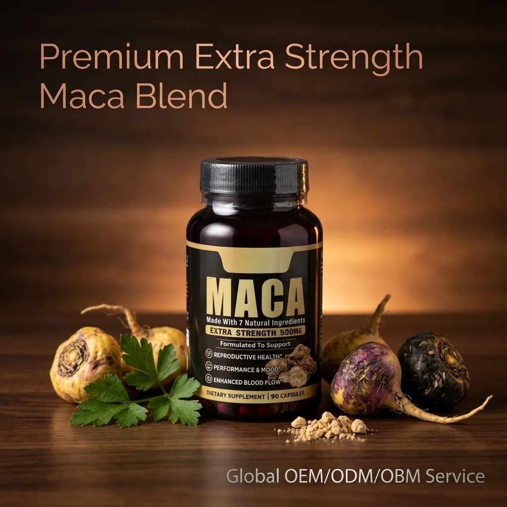 8 in 1 Maca Complex with Ashwagandha Tongkat Ali and Epimedium for Men's Physical Performance Support