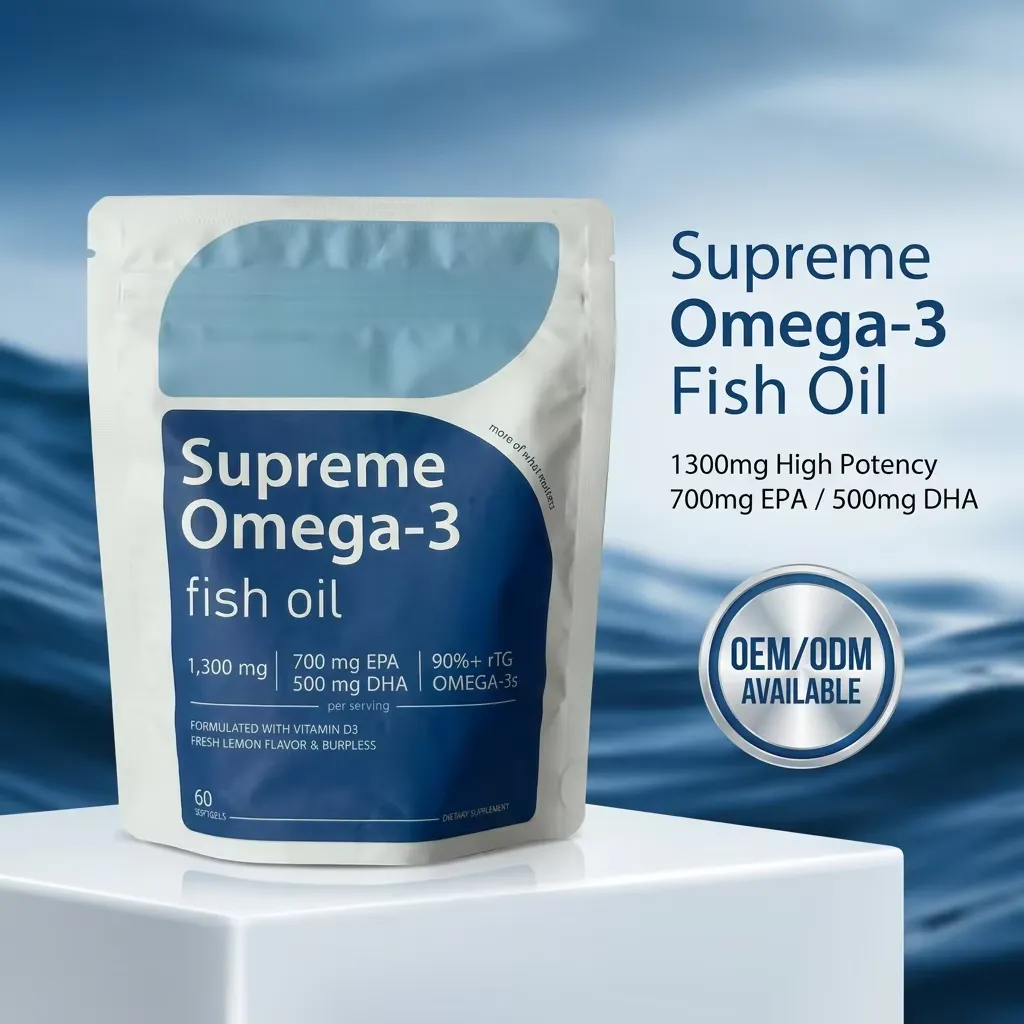 Omega 3 Fish Oil Capsules for Brain and Joint Support Private Label Supplement Factory