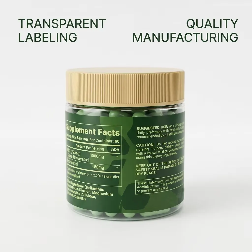 Liposomal NAD+ Supplement Capsules for Daily Cellular Support and Longevity OEM ODM Private Label Factory Direct Price
