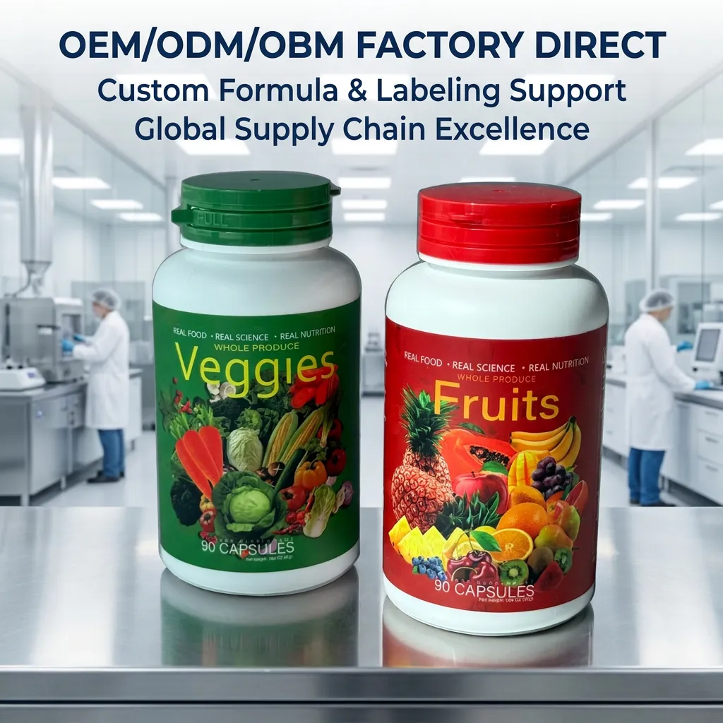 Fruit and Veggie Vitamin Capsules for Immune Support Custom Formula Factory Price