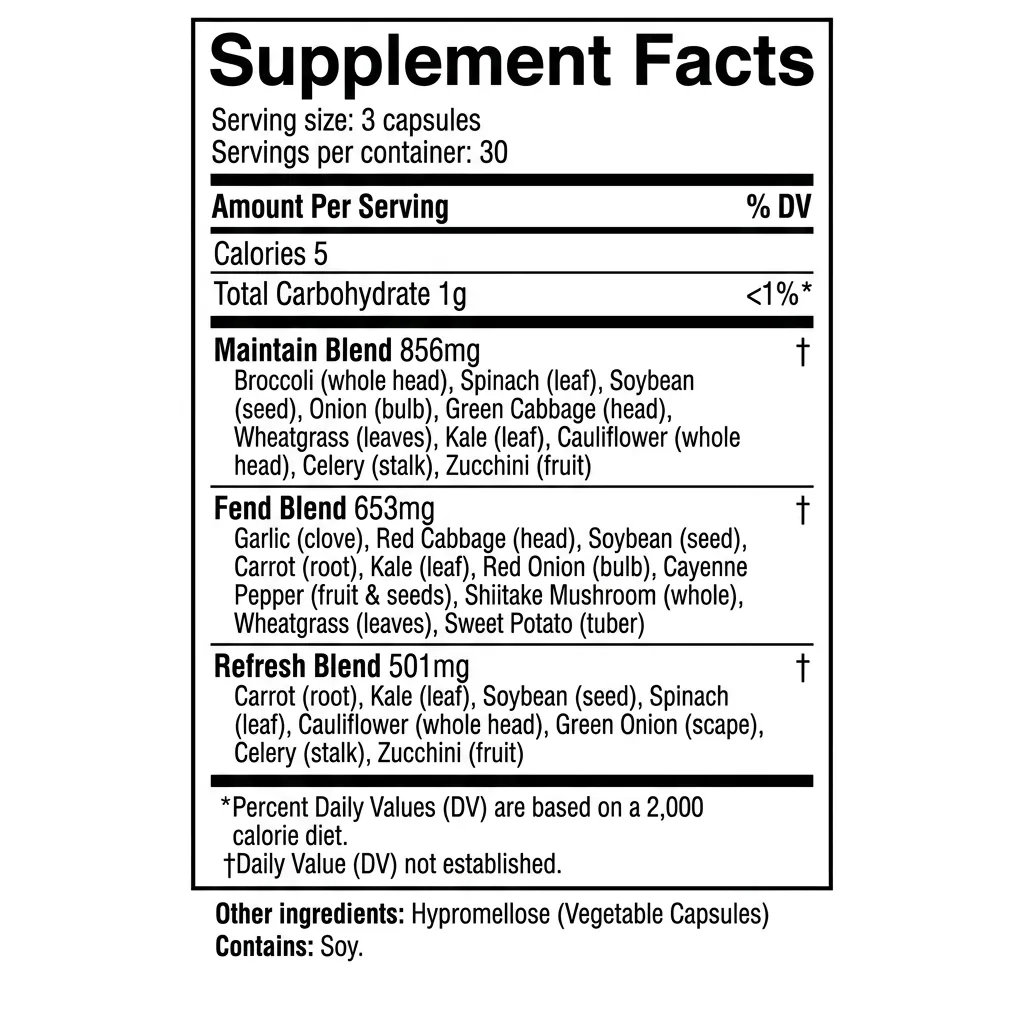 Fruit and Veggie Vitamin Capsules for Immune Support Custom Formula Factory Price