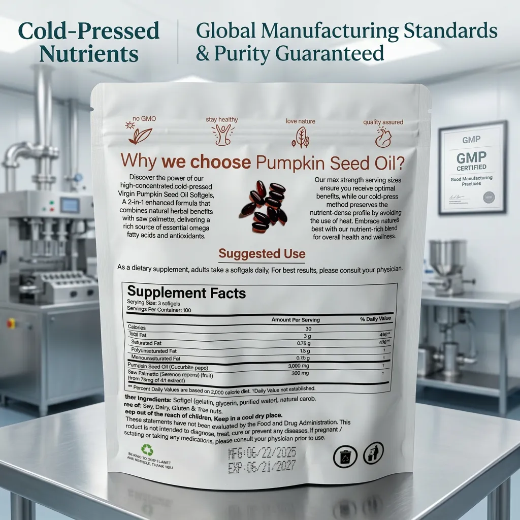 Pumpkin Seed Oil Softgels for Bladder Control and Urinary Support Private Label ODM Dietary Supplement Store