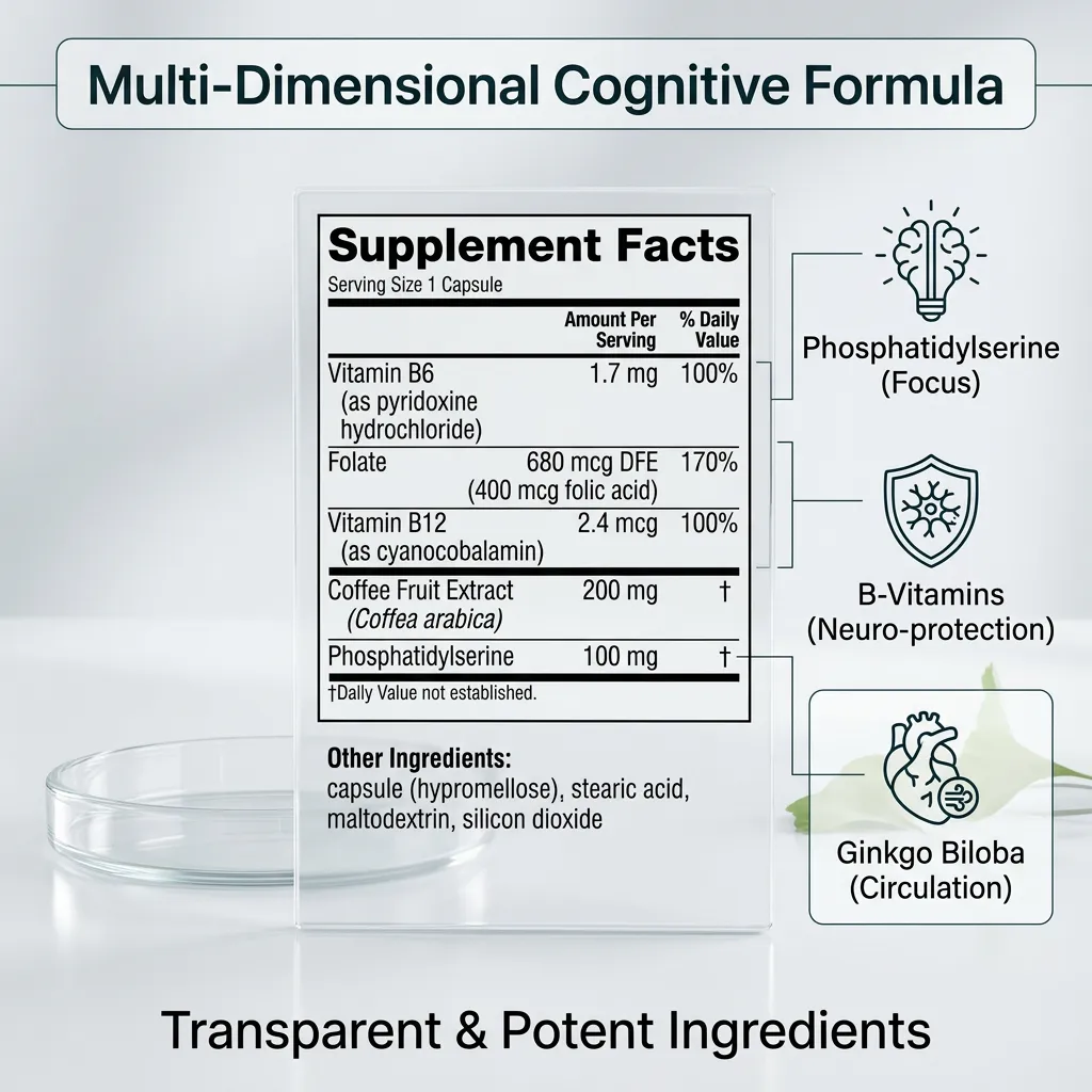 Memory 3D Capsules with Phosphatidylserine and Vitamin B12 for Brain Health Support