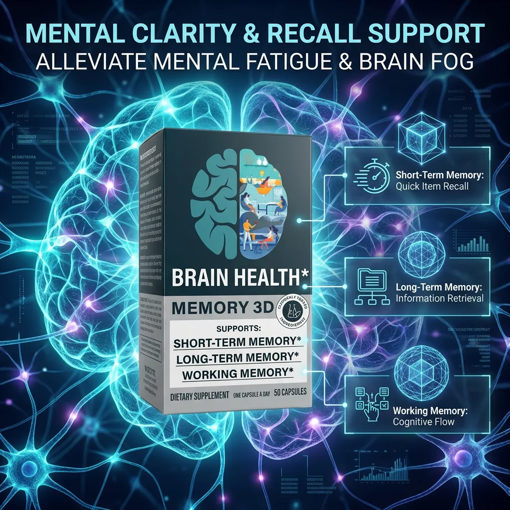 Memory 3D Capsules with Phosphatidylserine and Vitamin B12 for Brain Health Support