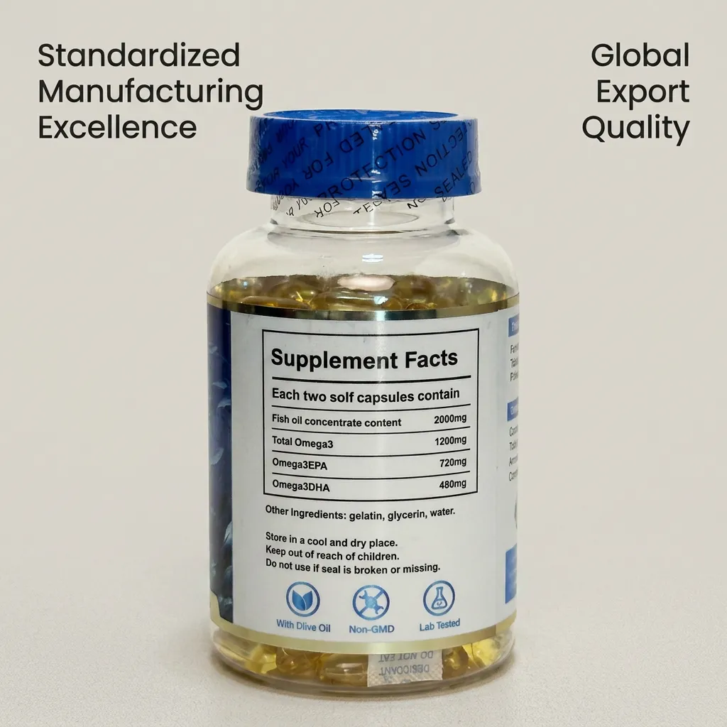 Omega 3 Fish Oil Softgel Supplement 1000mg EPA DHA for Brain and Immune Health Support Factory OEM ODM