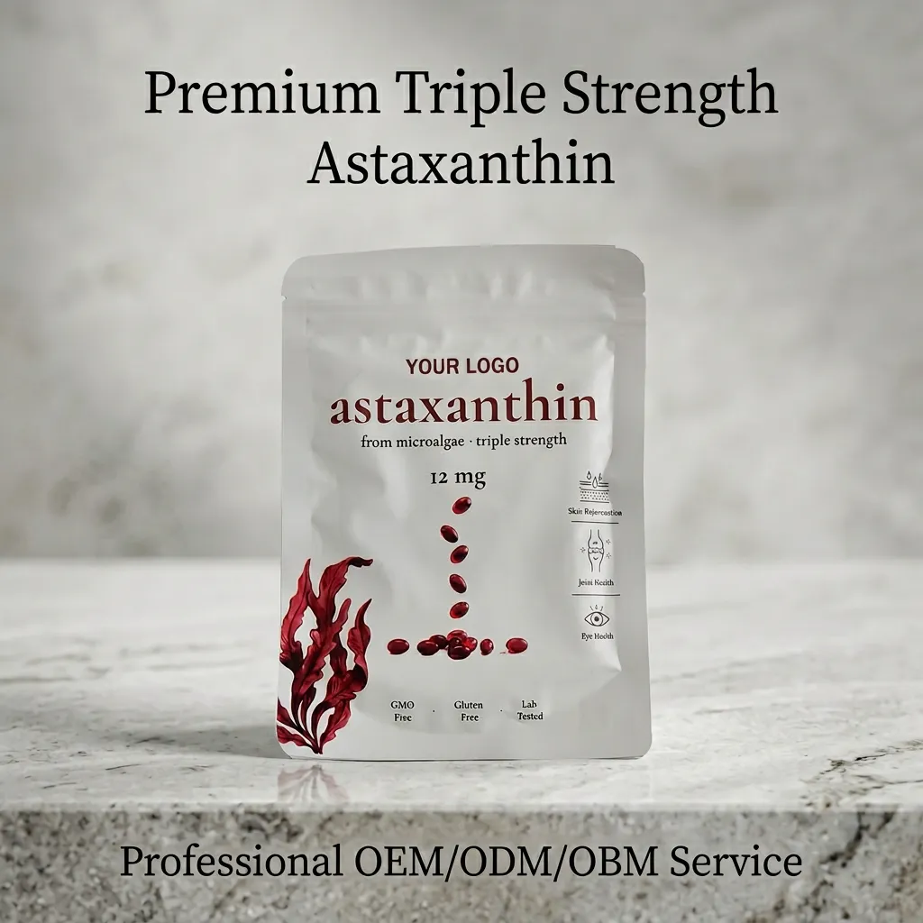 Natural Astaxanthin Supplement 12mg Capsules for Immune Support Skin Radiance Private Label ODM OEM Manufacturing Service