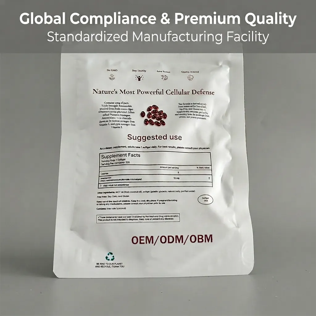Natural Astaxanthin Supplement 12mg Capsules for Immune Support Skin Radiance Private Label ODM OEM Manufacturing Service