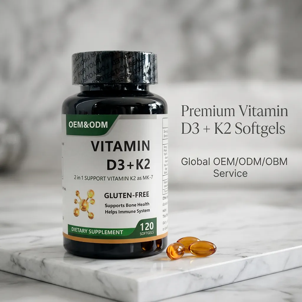 Vitamin D3 K2 MK7 Capsules for Bone Health and Heart Wellness ODM Private Label Factory Wholesale