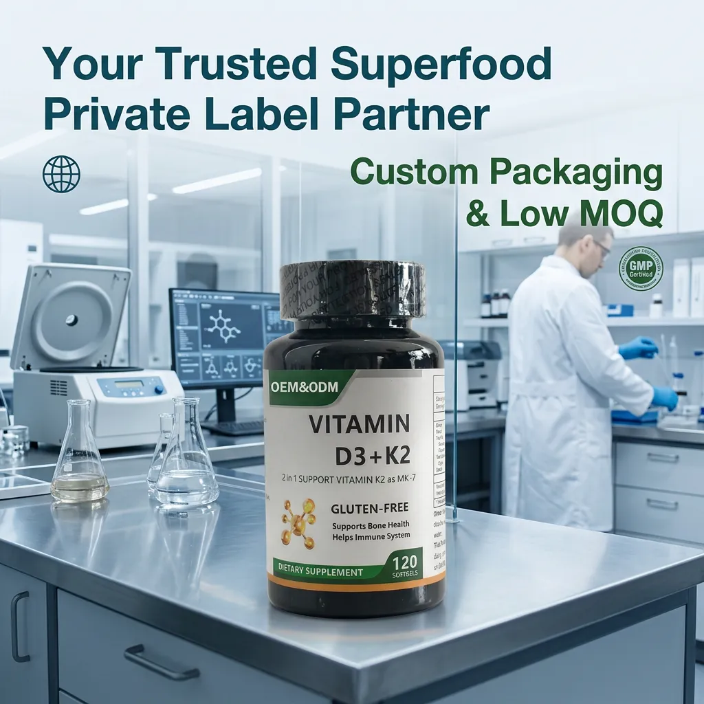 Vitamin D3 K2 MK7 Capsules for Bone Health and Heart Wellness ODM Private Label Factory Wholesale