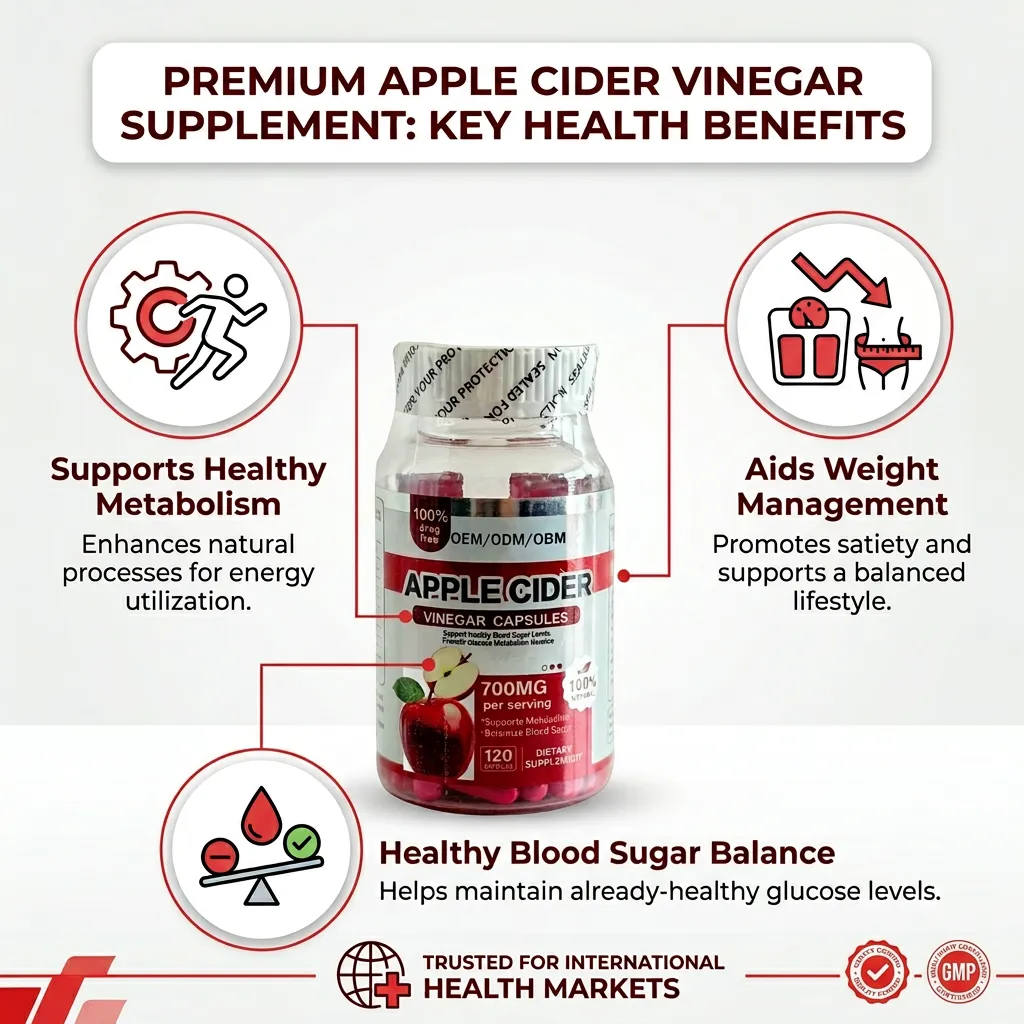 Apple Cider Vinegar Capsules with Mother for Detox and Gut Health Private Label