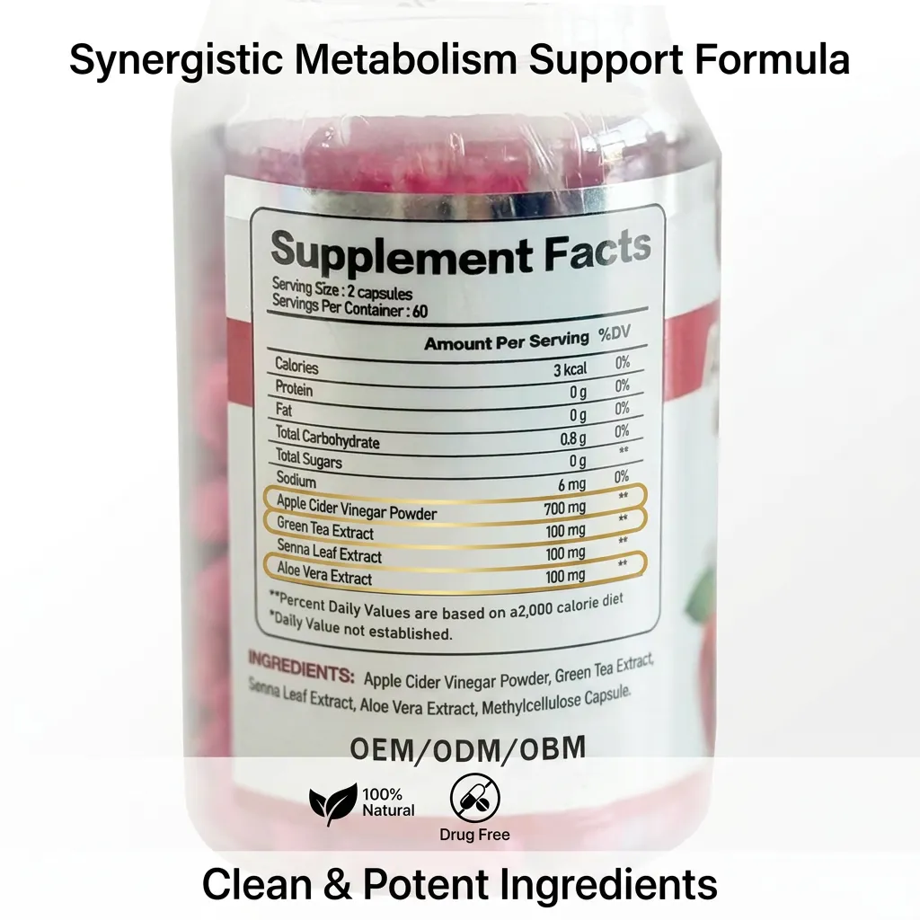 Apple Cider Vinegar Capsules with Mother for Detox and Gut Health Private Label