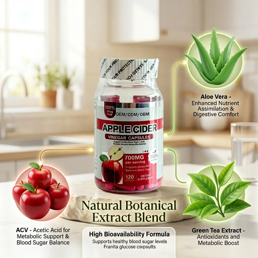 Apple Cider Vinegar Capsules with Mother for Detox and Gut Health Private Label