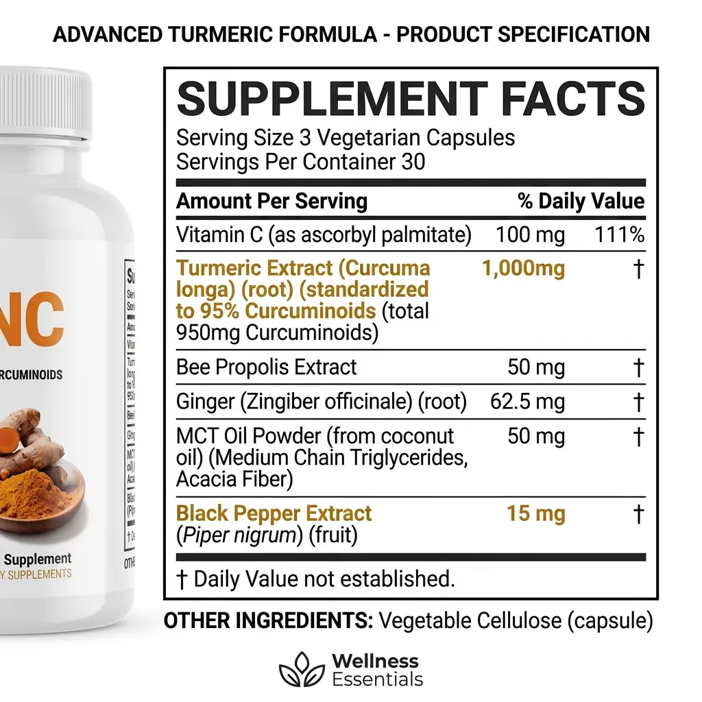 Custom Formulation Turmeric Curcumin Ginger and Bioperine Capsules