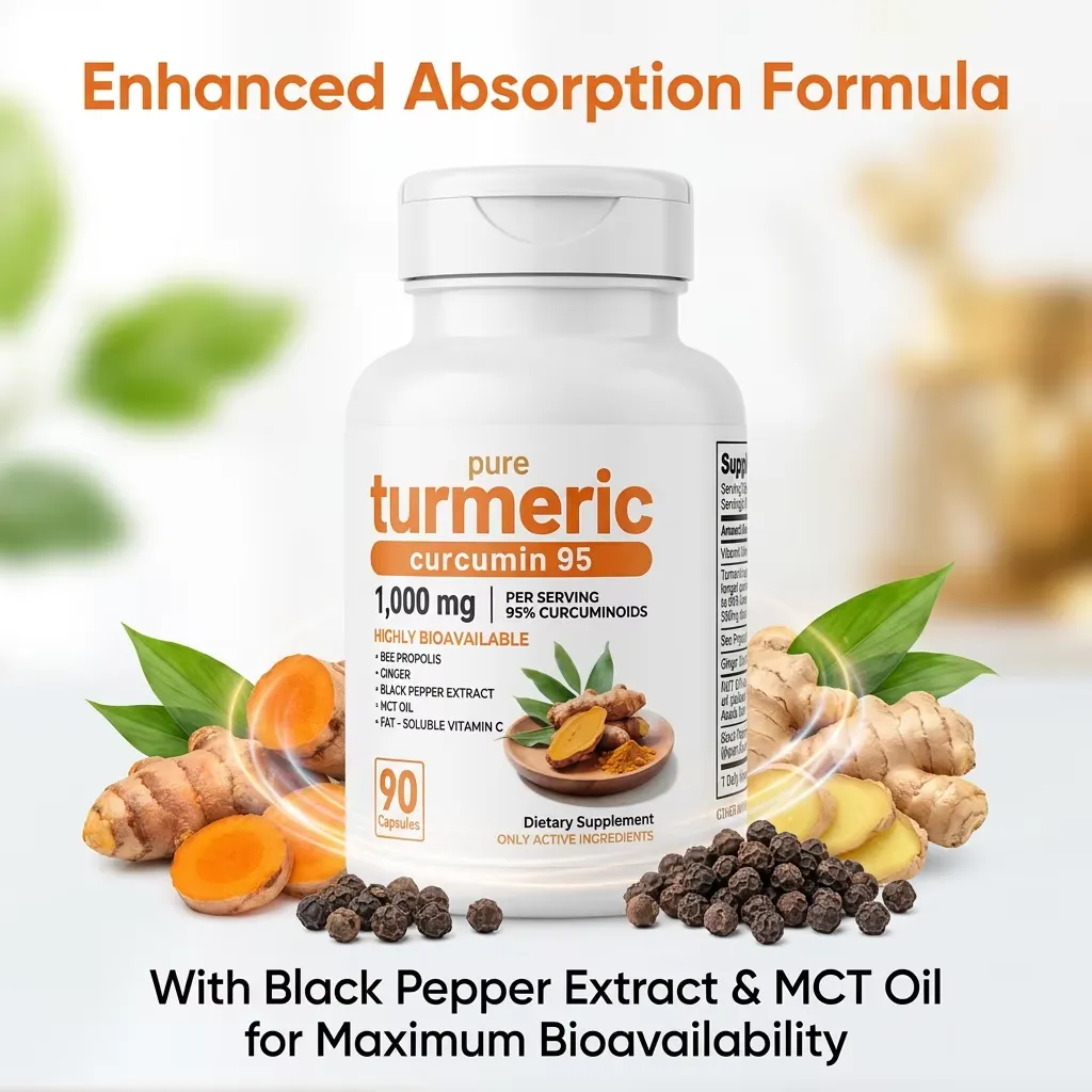Custom Formulation Turmeric Curcumin Ginger and Bioperine Capsules