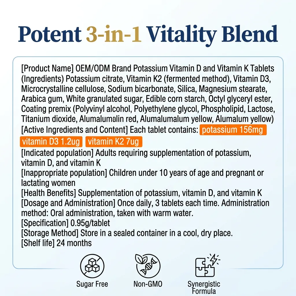 Vitamin D3 K2 MK7 Tablets for Bone Health and Heart Wellness