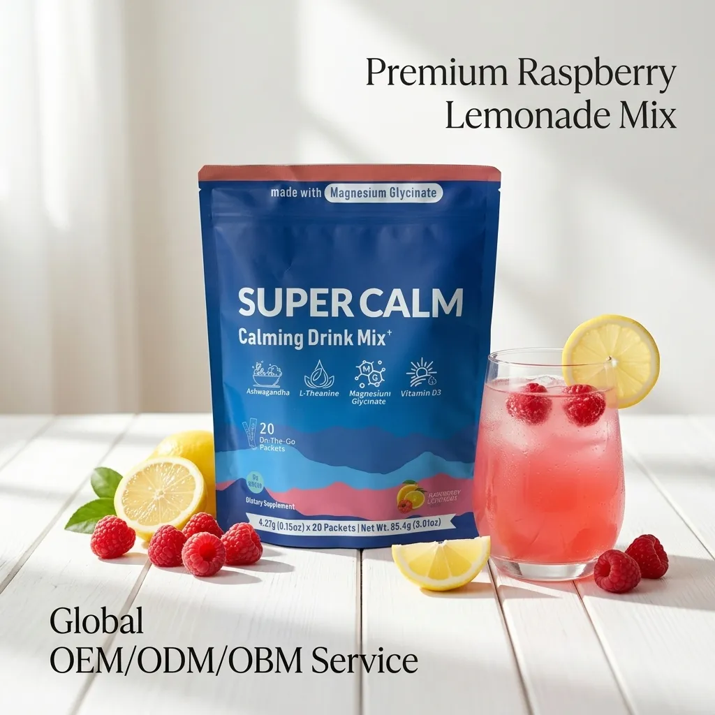 Magnesium L-Theanine Lemon Raspberry Calming Drink Mix Supplement