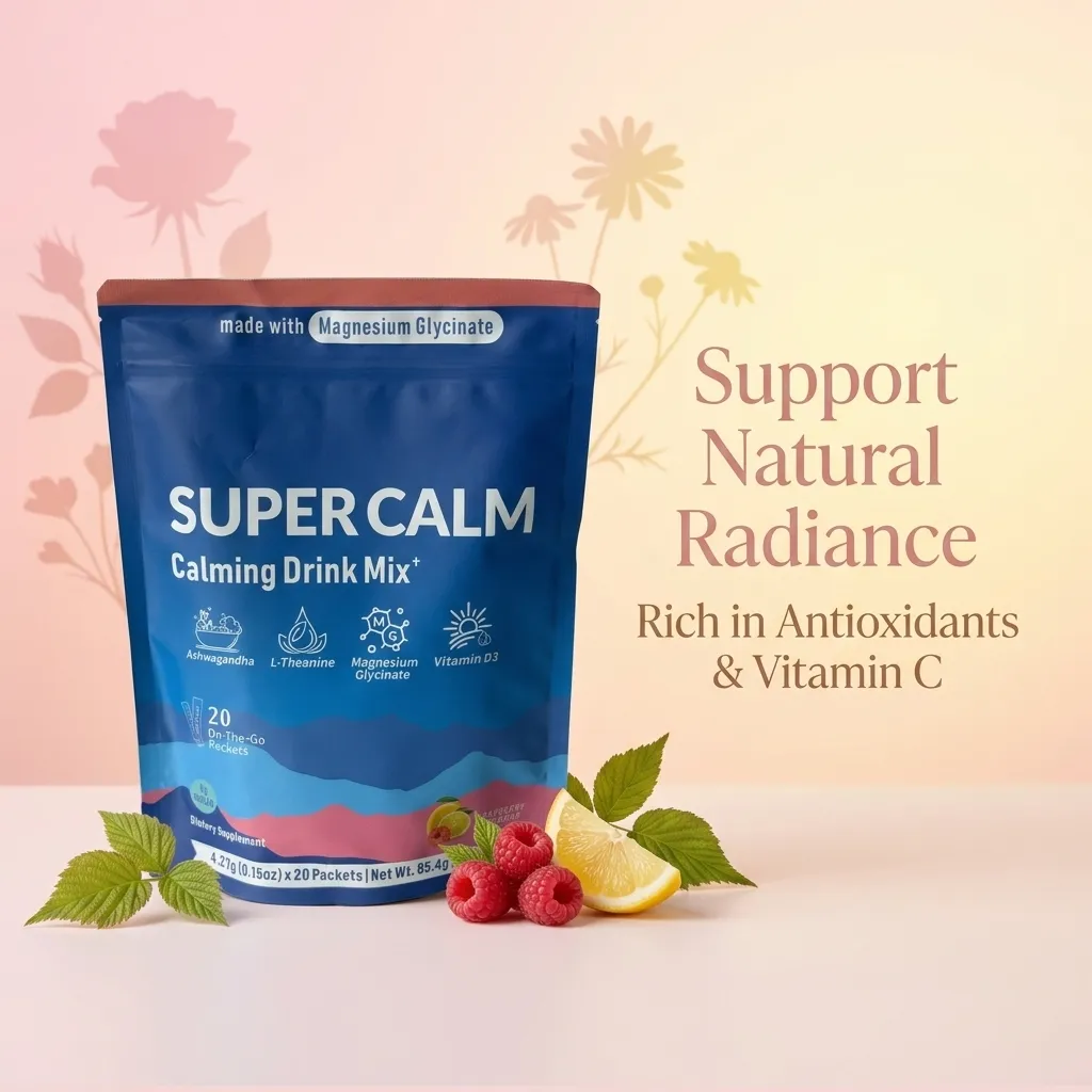 Magnesium L-Theanine Lemon Raspberry Calming Drink Mix Supplement