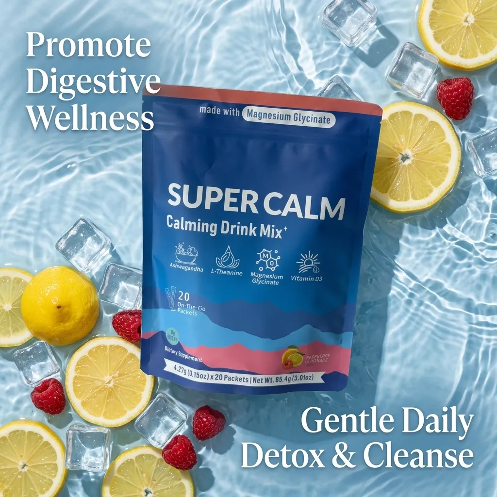 Magnesium L-Theanine Lemon Raspberry Calming Drink Mix Supplement