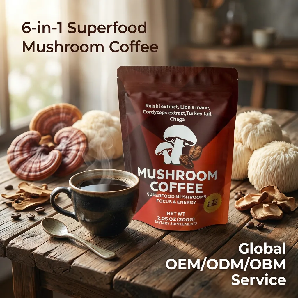 Instant Mushroom Coffee with 7 Mushroom Complex for Focus