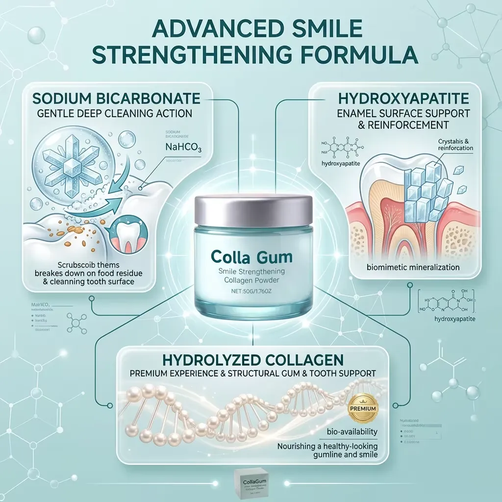 Herbal Collagen Tooth Powder for Teeth Stain Removal and Gum Health