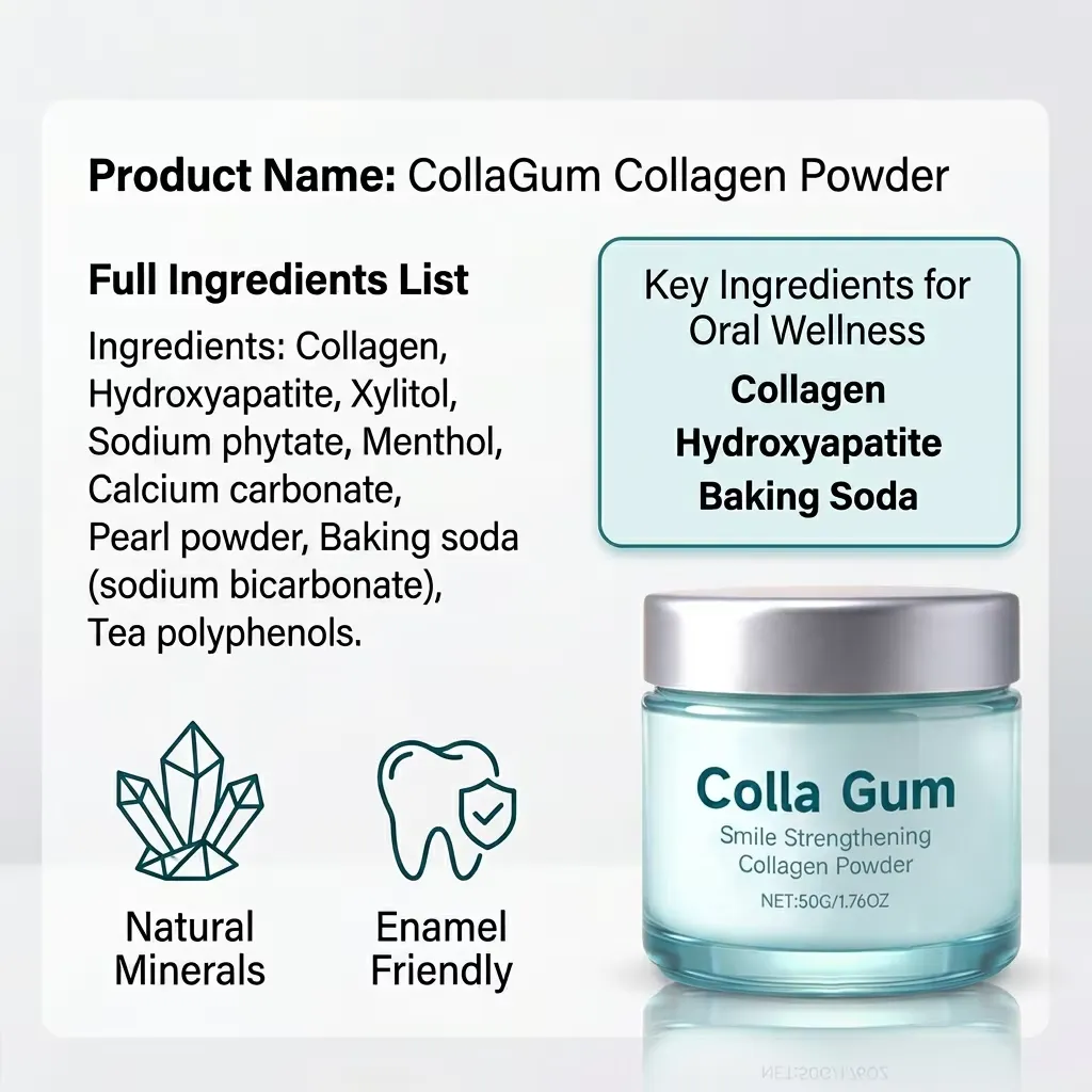 Herbal Collagen Tooth Powder for Teeth Stain Removal and Gum Health