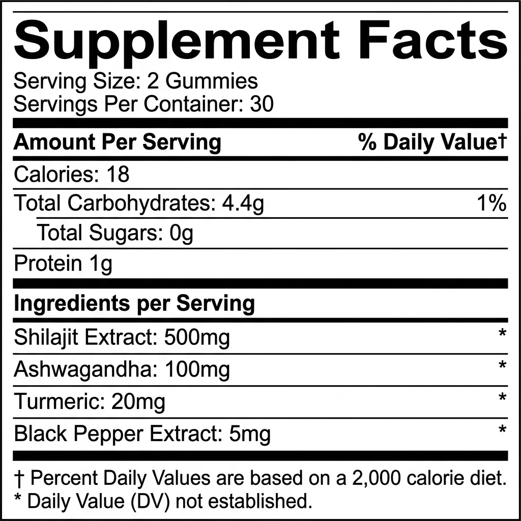 Organic Shilajit Gummies – Pouch Pack