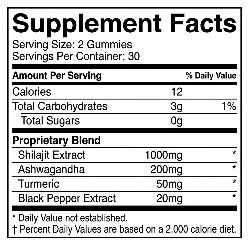 Premium Shilajit Gummies, Bottle Pack