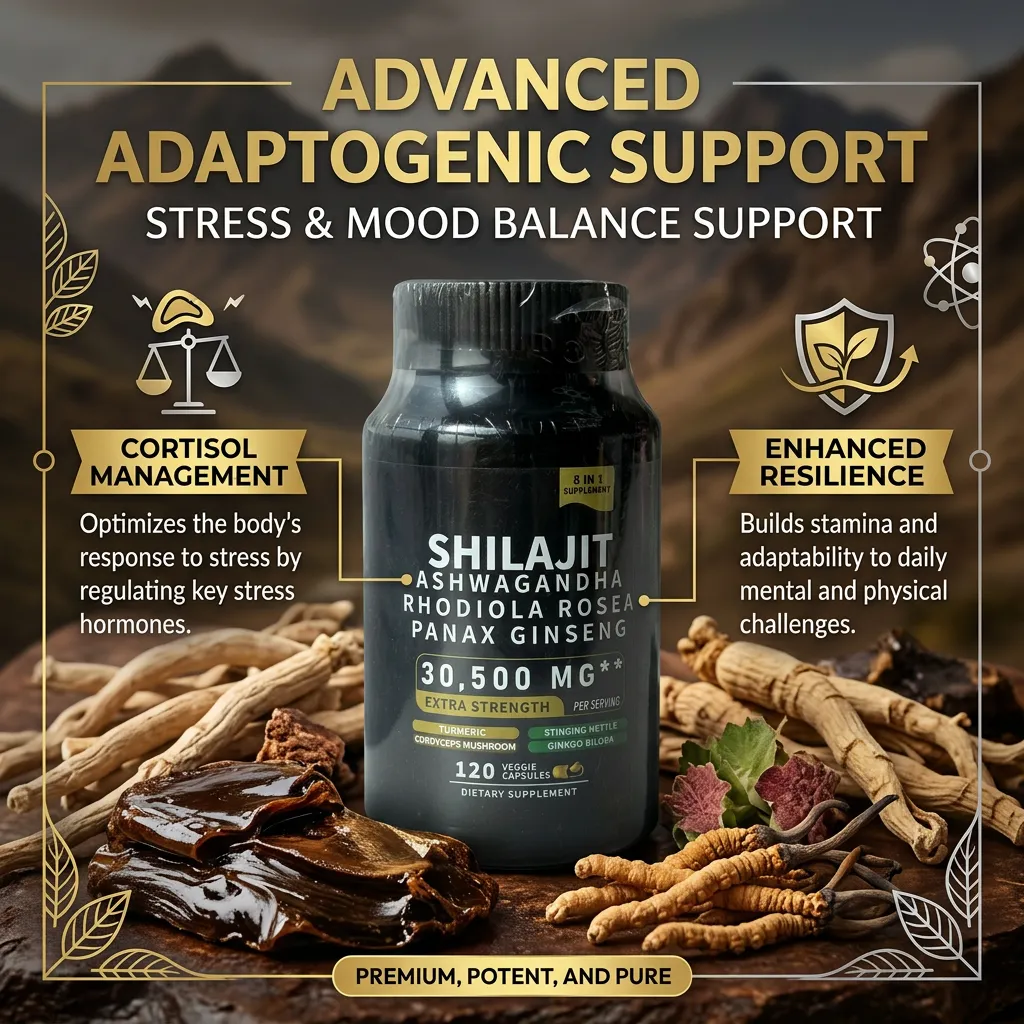 Shilajit, Ashwagandha & Ginseng Herbal Blend Capsules