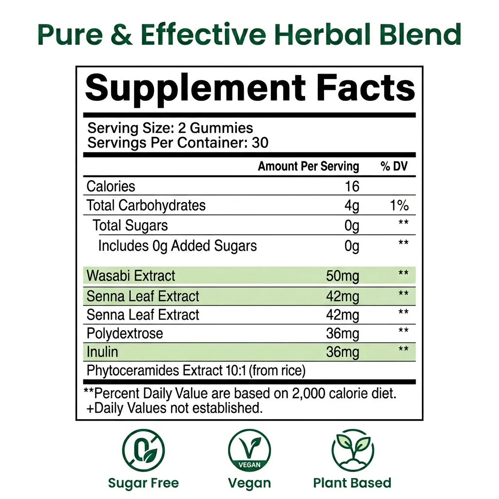 15 Day Colon Cleanse Gummies with Senna Leaf and Mustard Extract