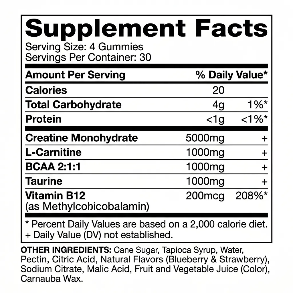 Creatine Monohydrate Gummies-Bottled