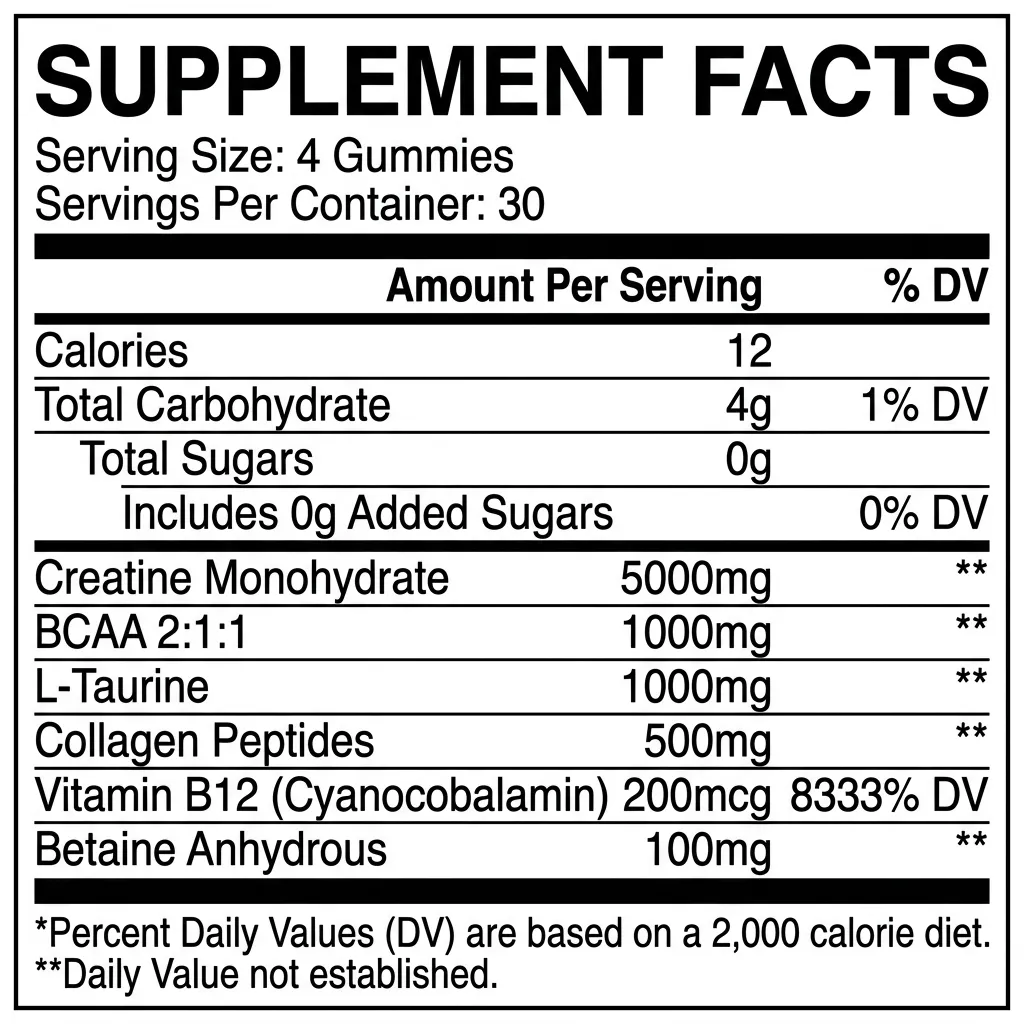 Creatine Monohydrate Gummies-Bottled