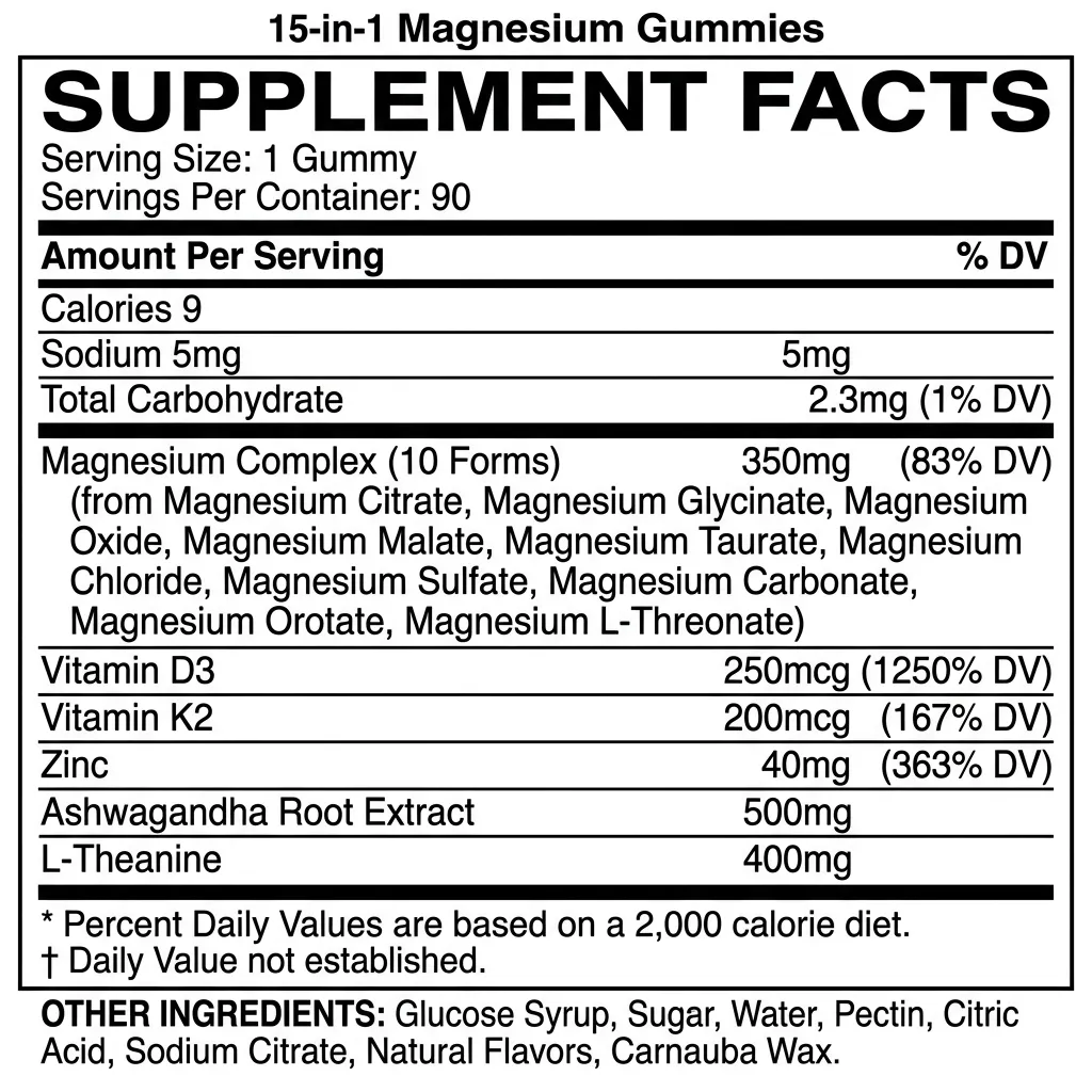 Vegan Magnesium Glycinate Gummies-Bottle