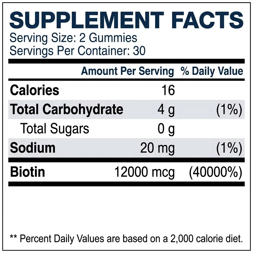 Biotin Gummies for Hair, Skin & Nails