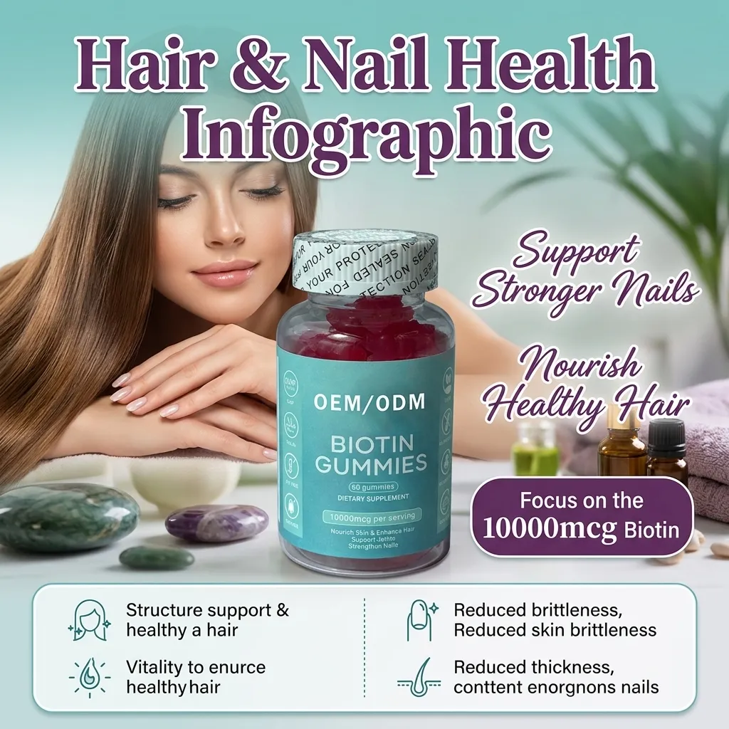 Biotin Gummies for Hair & Nails – Resealable Bottle