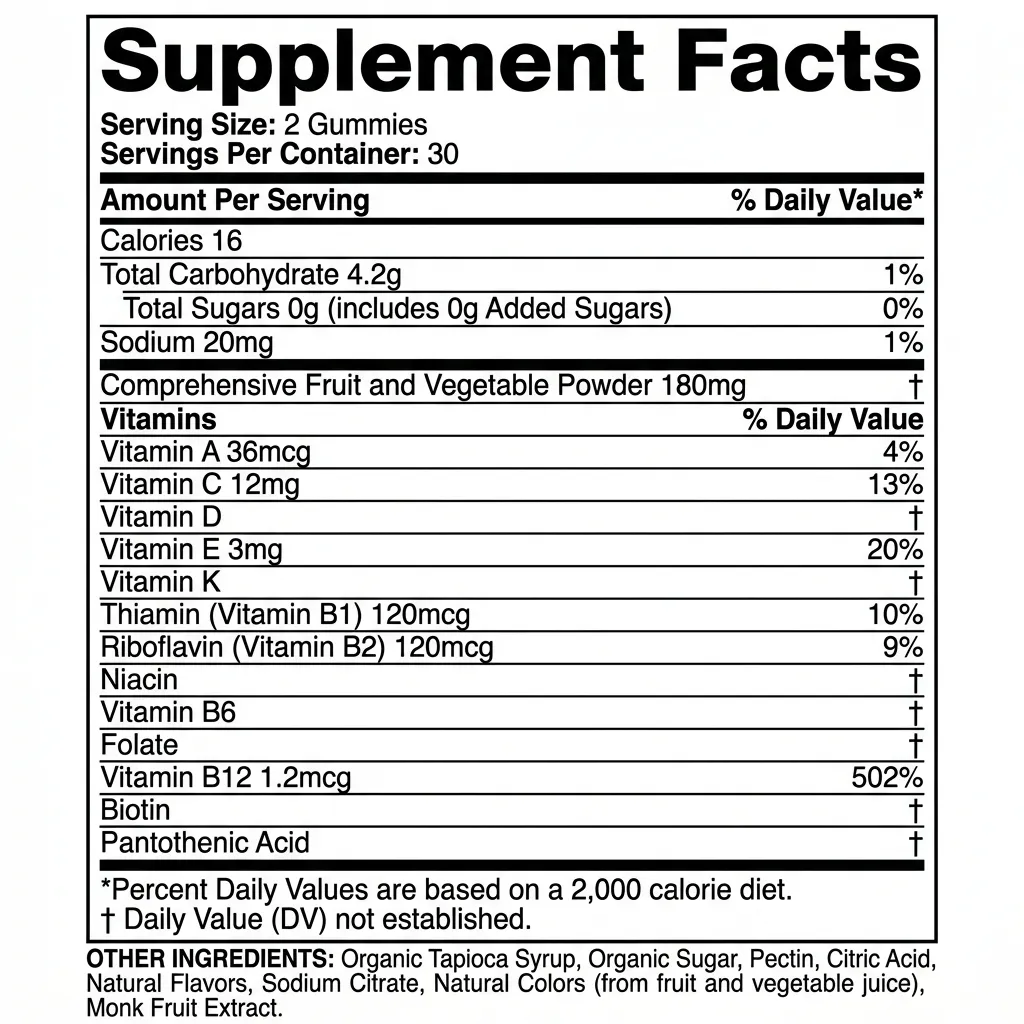 Vegetable Supplement Gummies