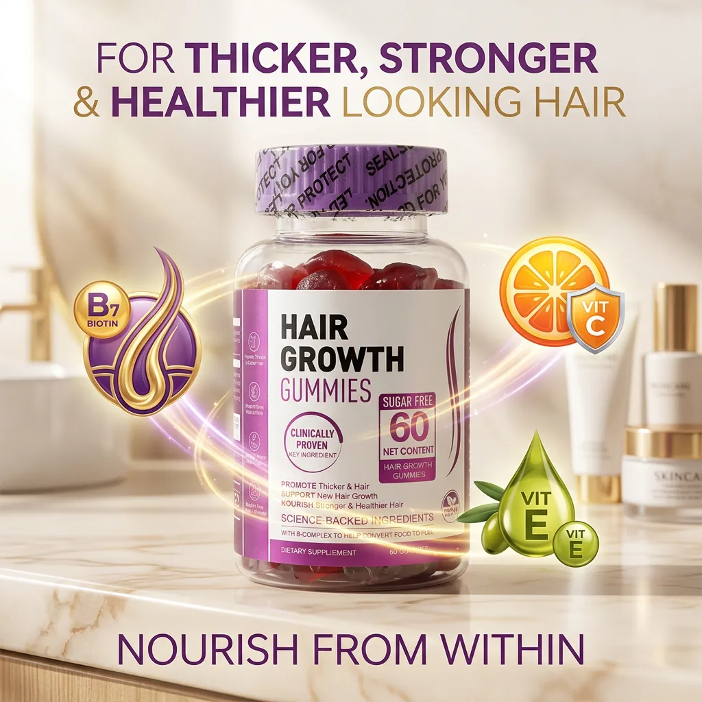 Hair Growth Gummies – Biotin & Collagen for Thicker Hair