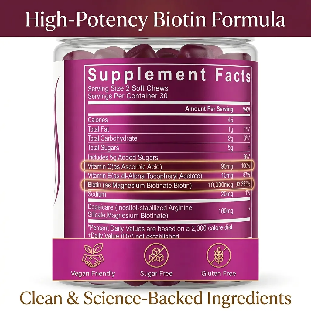 Hair Growth Gummies – Biotin & Collagen for Thicker Hair