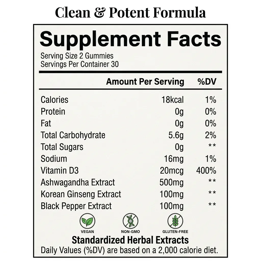 Ashwagandha Gummies with Holy Basil for Adrenal Support and Relaxation OEM ODM Factory Manufacturing Bulk