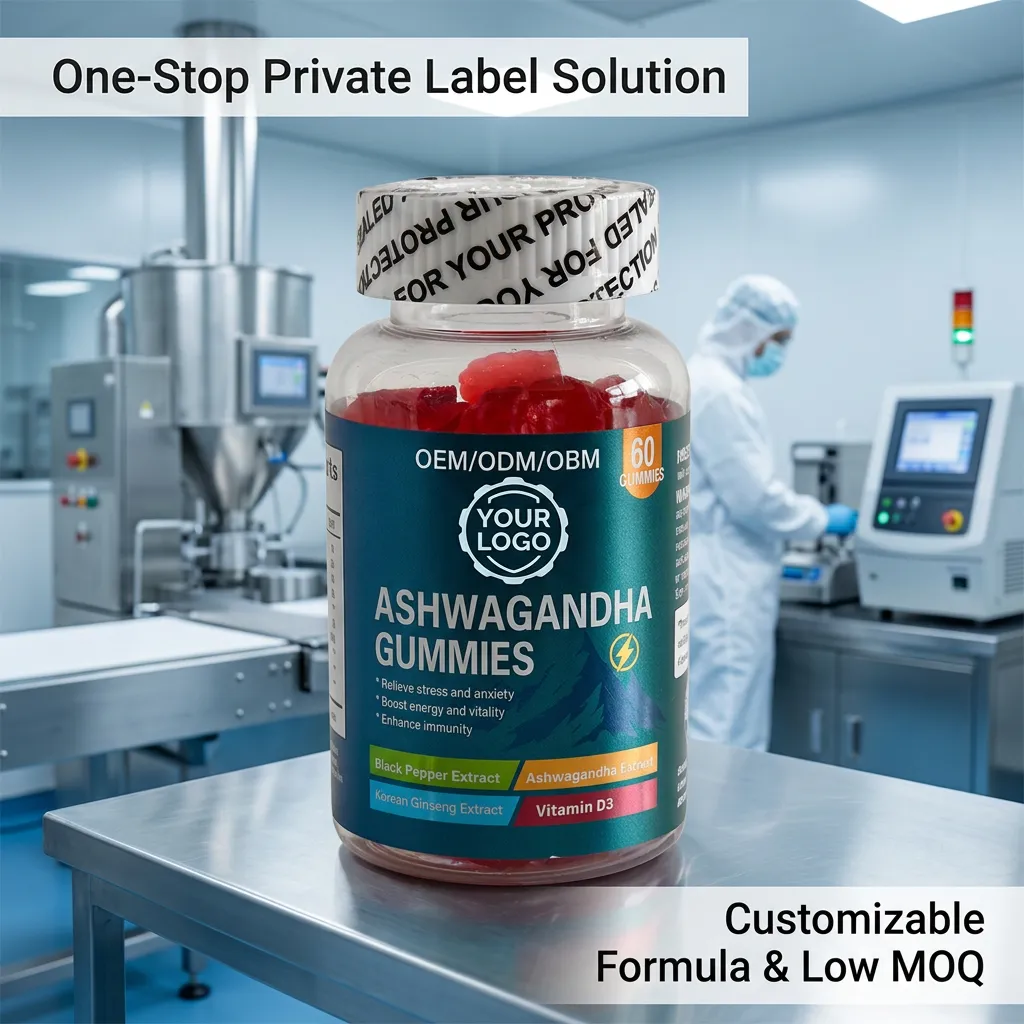 Ashwagandha Gummies with Holy Basil for Adrenal Support and Relaxation OEM ODM Factory Manufacturing Bulk
