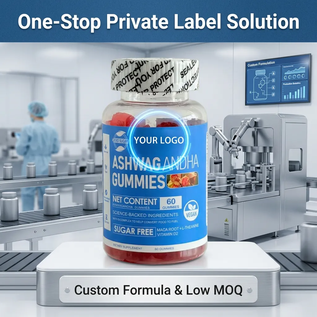 Ashwagandha Gummies for Women and Men Stress Relief and Vitality Support Private Label OEM Bulk