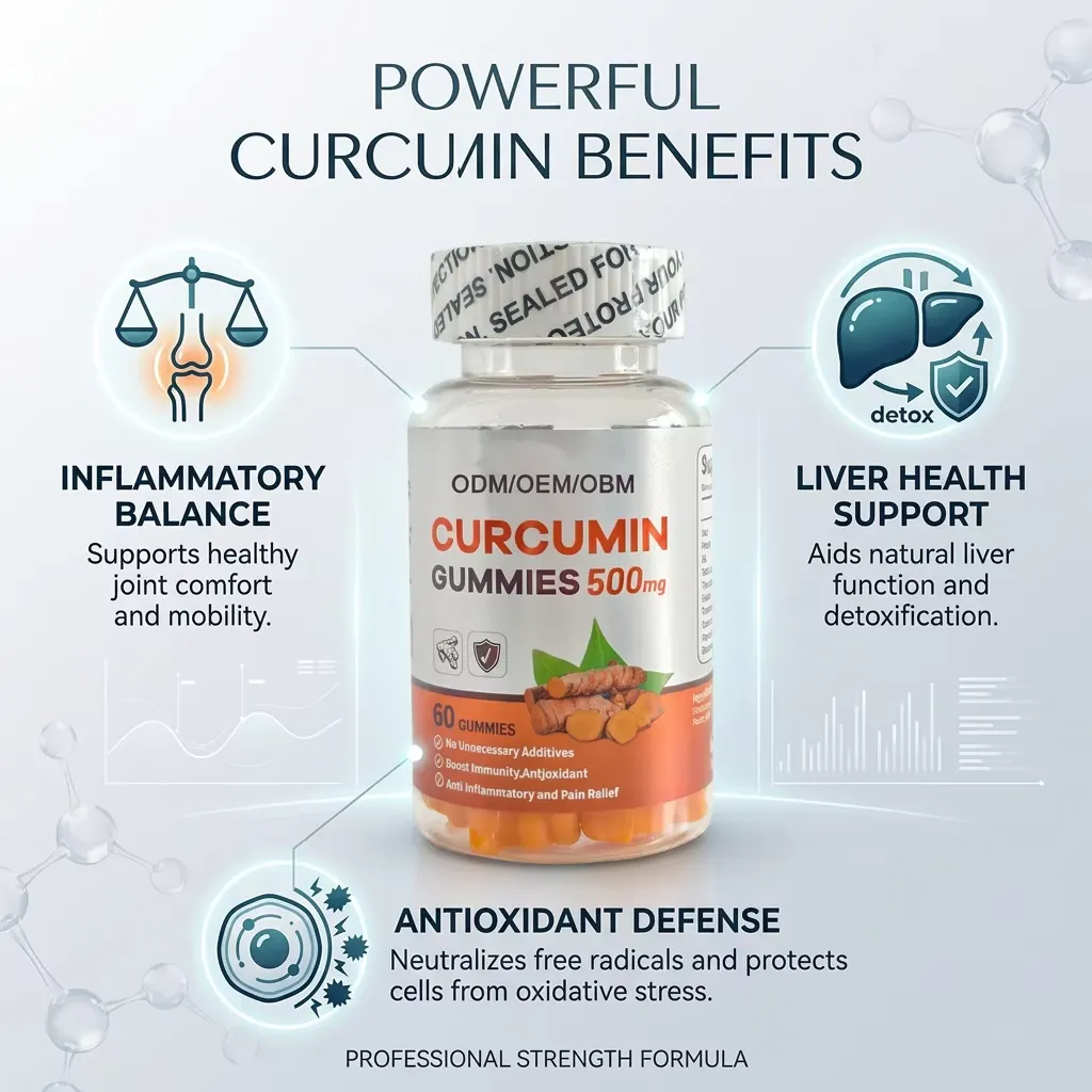 Turmeric Curcumin Gummies with Ginger for Healthy Response