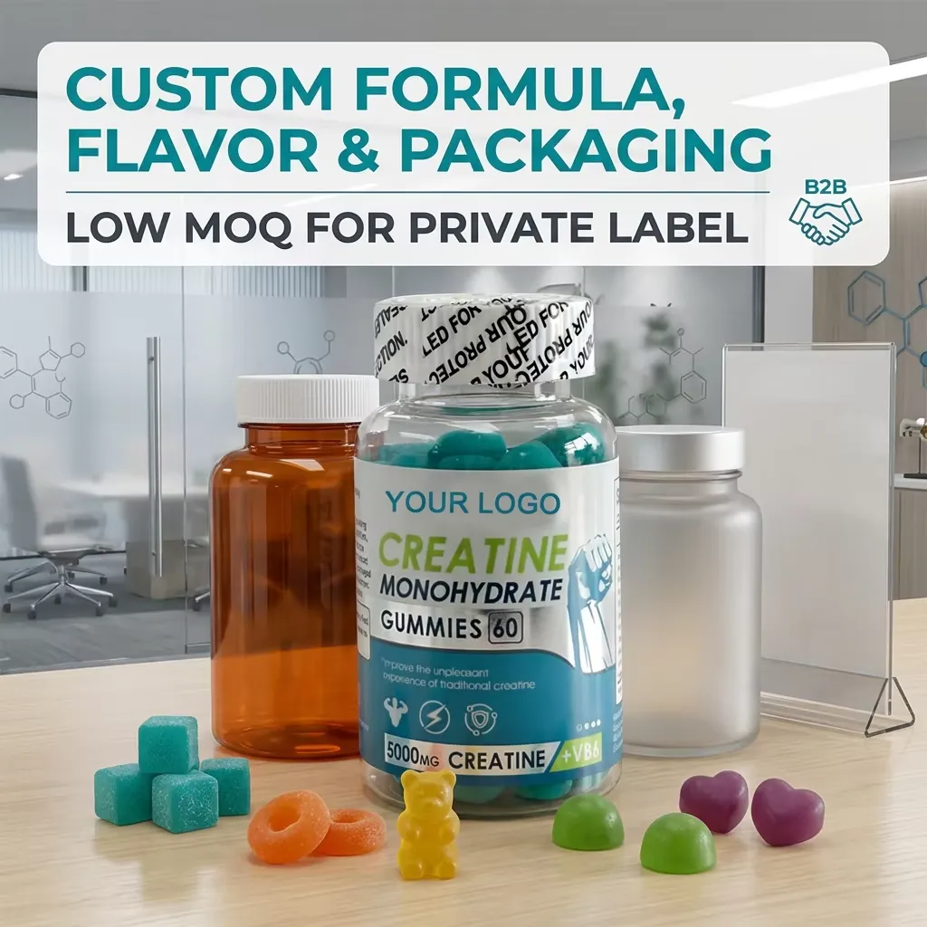 Creatine Gummies 5g Sugar Free Vegan Pectin Based for Gym Performance and Fitness Maintenance ODM