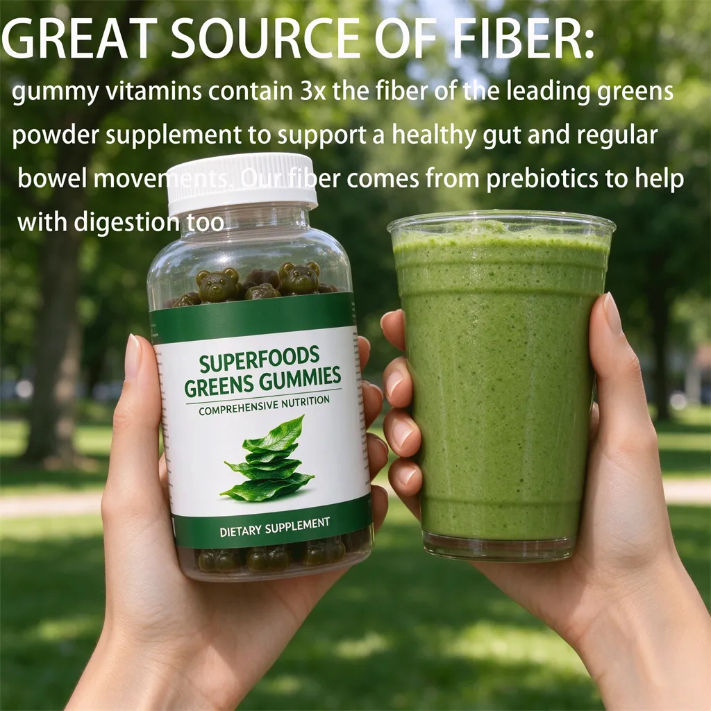Super greens gummies supplement facts 60+ whole food ingredients
